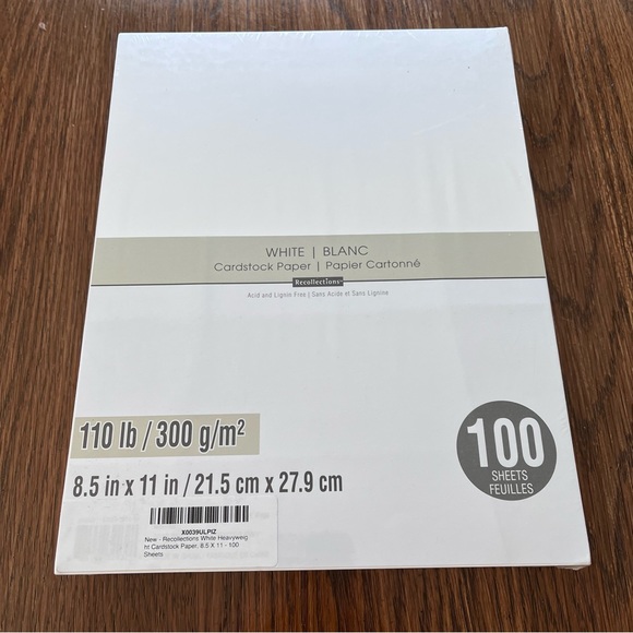 White Heavyweight Cardstock Paper. Crafting paper. 8.5” X 11”. 100 sheets. New. - Picture 2 of 3